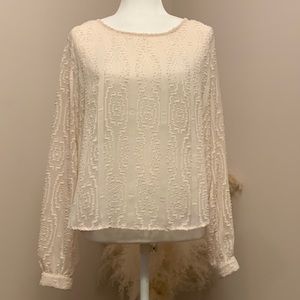 ASTR cream open back
blouse size large